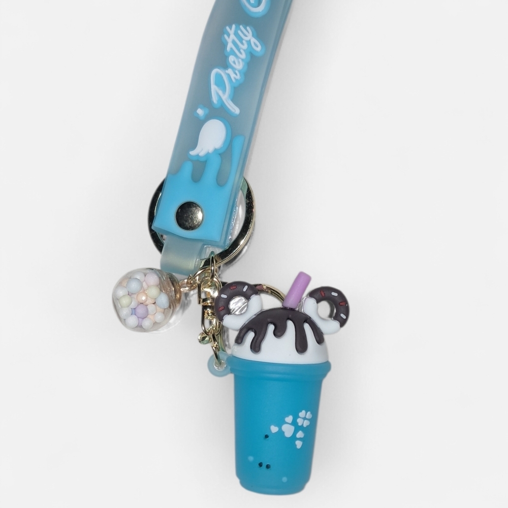 Blue Sprinkle Milkshake Keychain/ Bag Charm with Mouse Ears